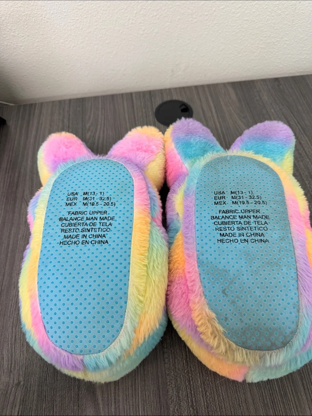 PEEPS Rainbow Plush Slippers